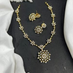 ad stone diamond look necklace