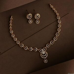 ad stone diamond look necklace