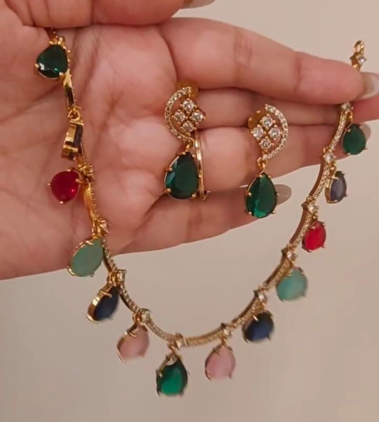 ad stone multi colour necklace ad stone multi colour necklace