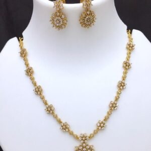 ad stone diamond look necklace