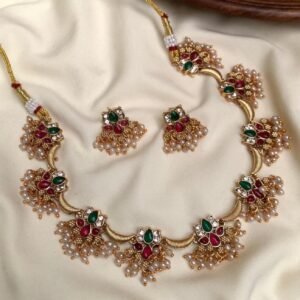 matte finish half moon design necklace